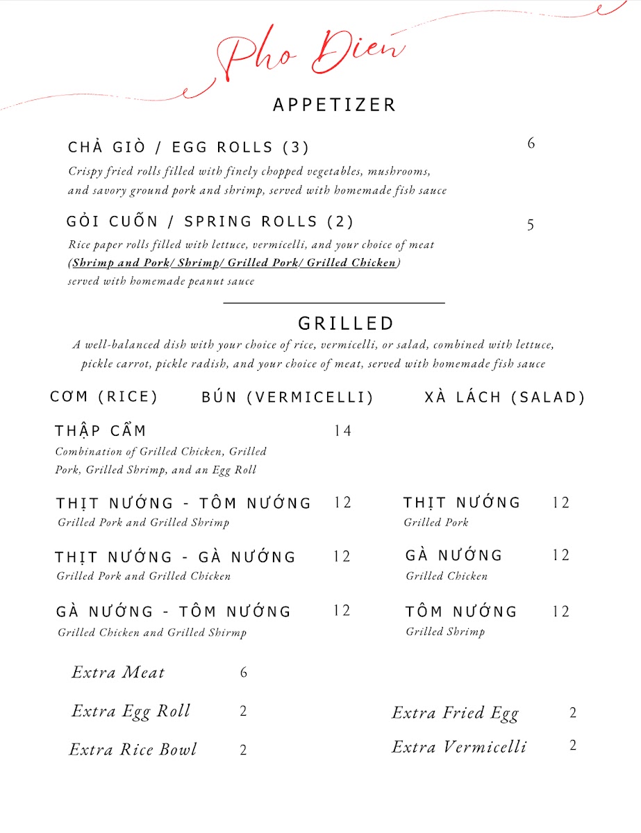 Pho Dien Menu - Image 4