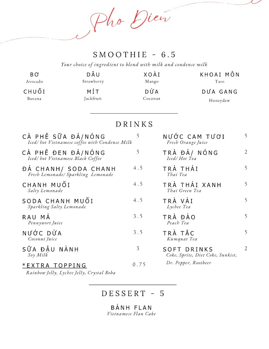 Pho Dien Menu - Image 5